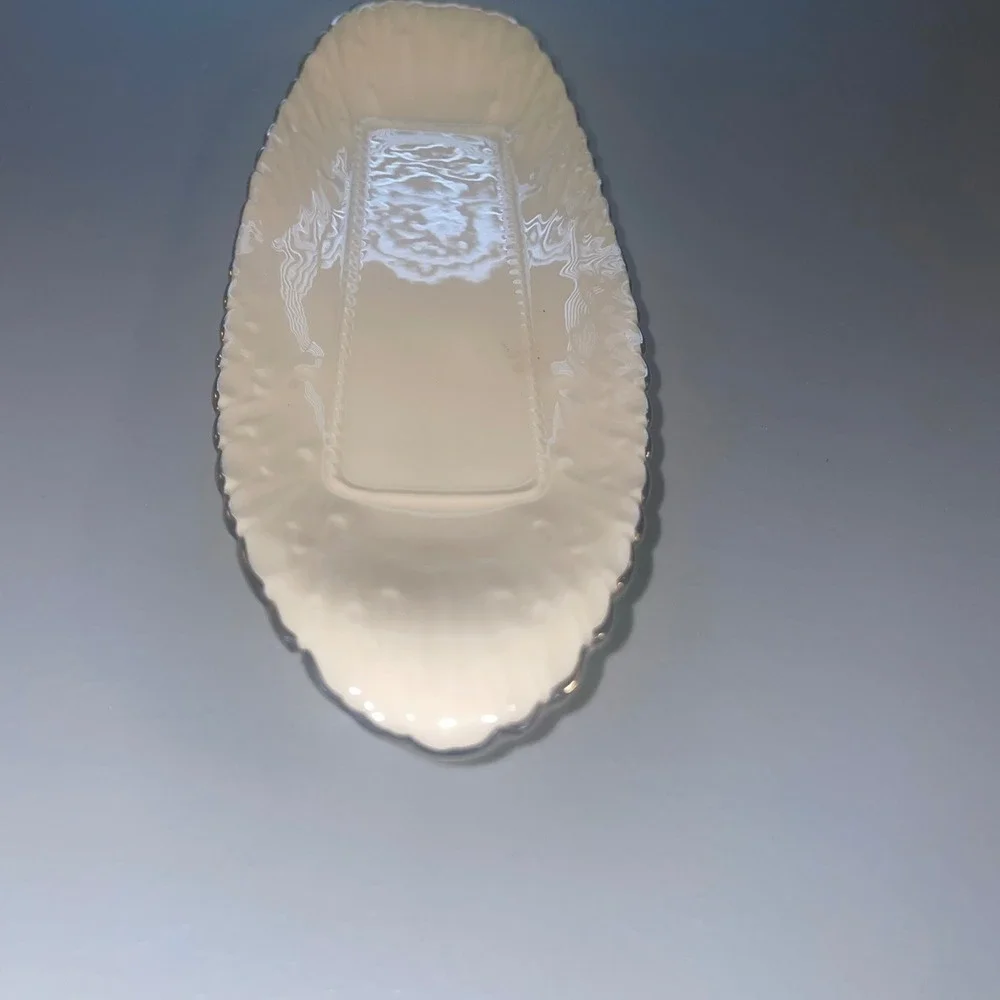 Lenox Ivory Porcelain‎ Rectangular Dish With Embossed Design 12
